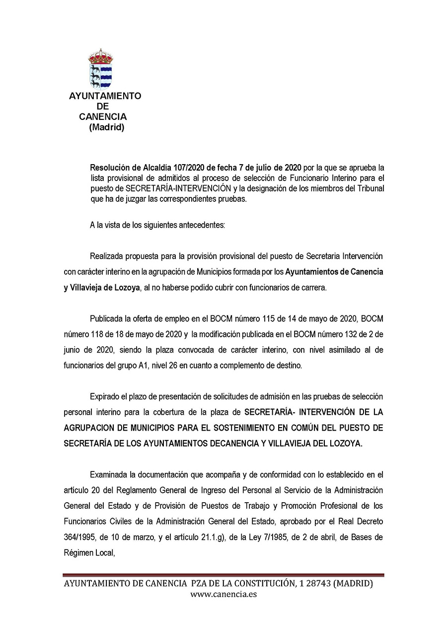 107 FE Decreto LISTA PROVISIONAL DESIG TRIBUNAL 1