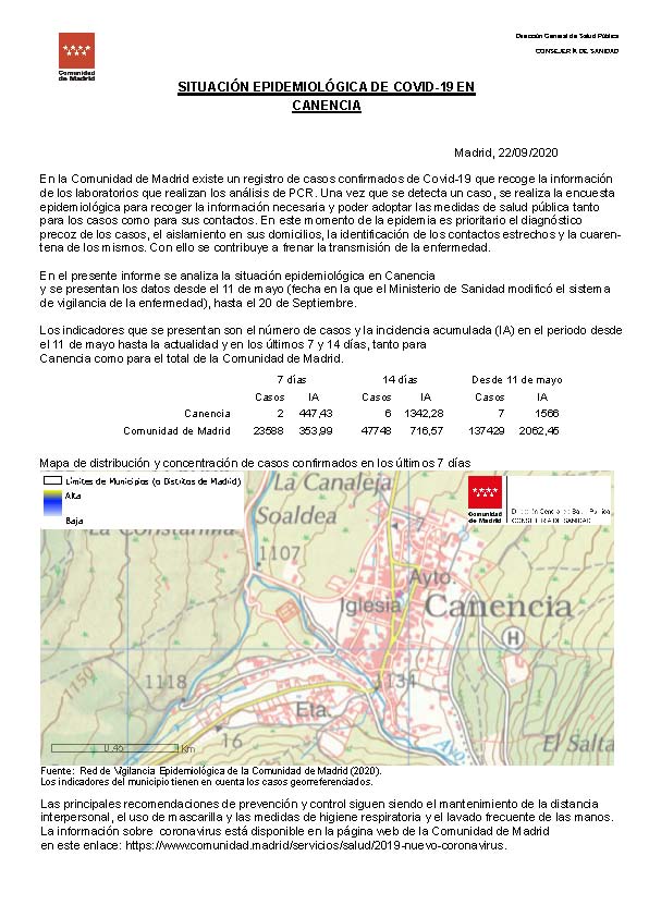 COVID19 ise municipios Canencia