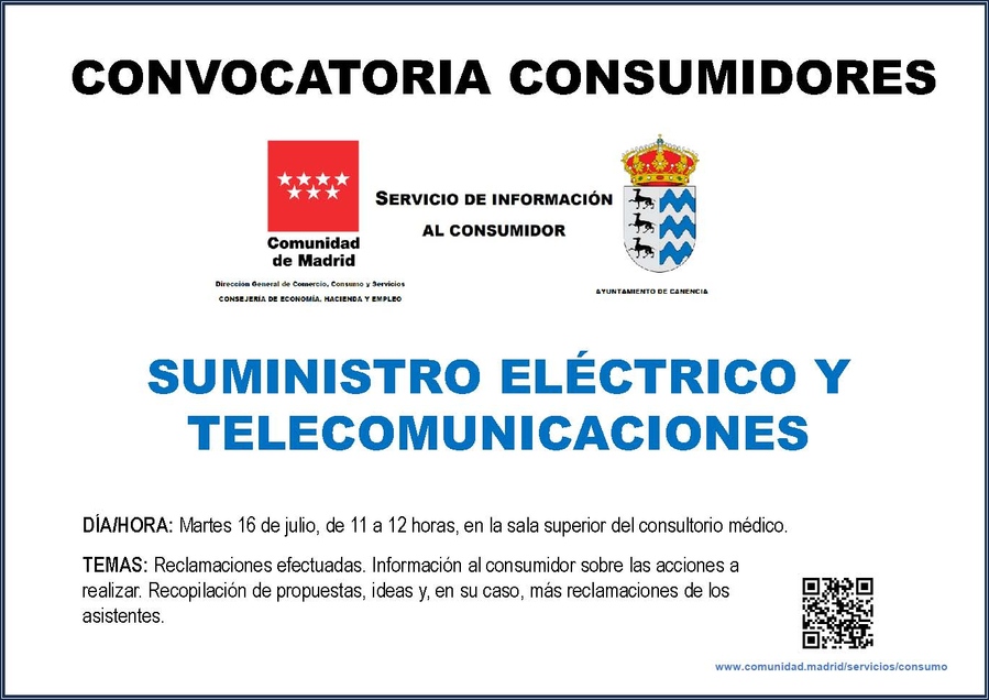 Convocatoria Consumidores Julio Canencia
