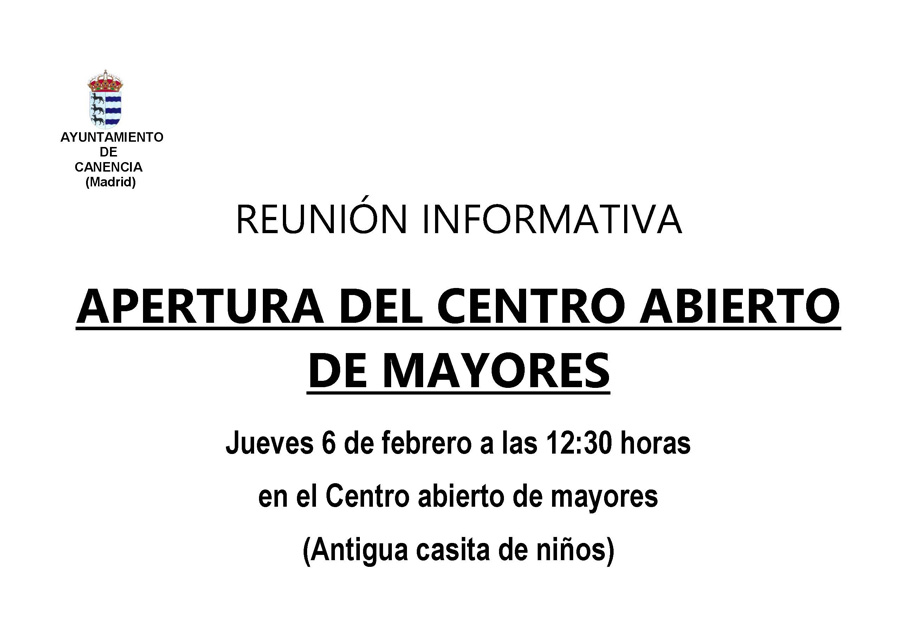 REUNION INFORMATIVA centro mayores