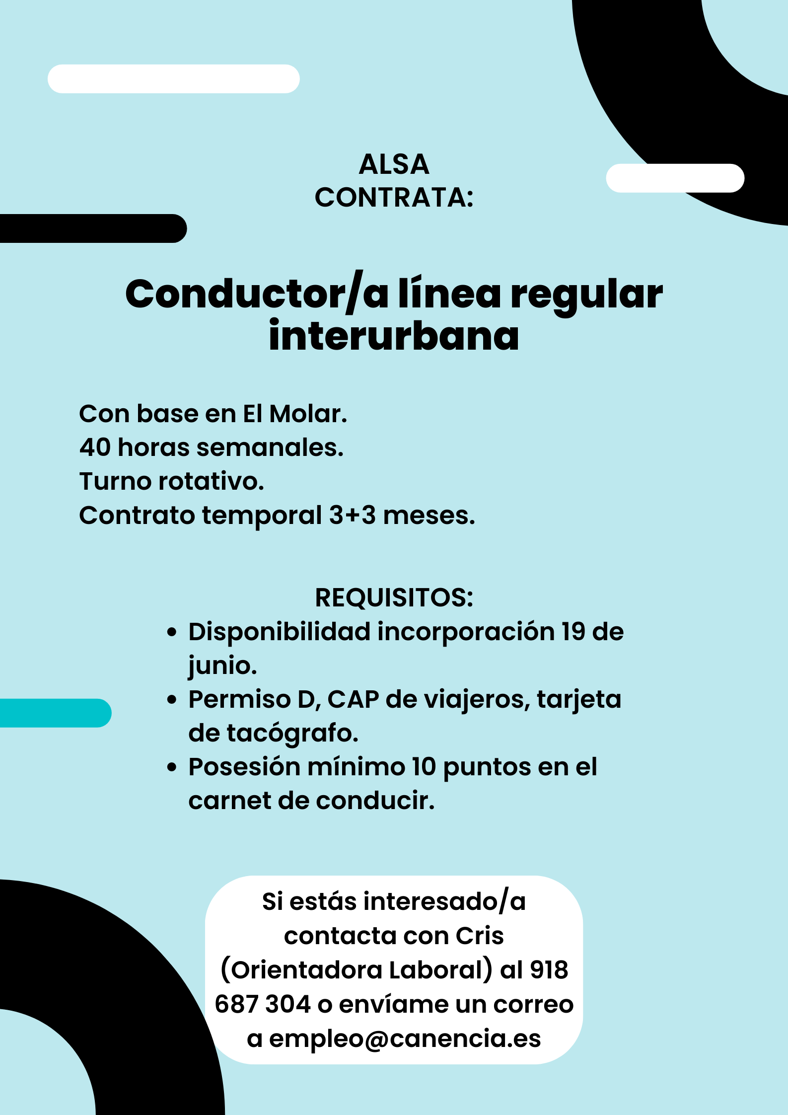Oferta Conductor El Molar