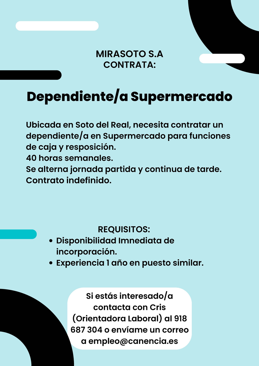 Vacante Dependiente Supermercado