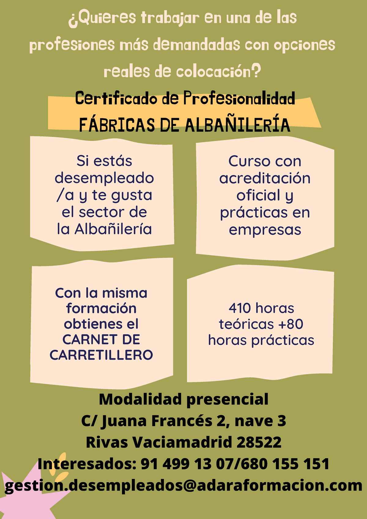 Cartel Certificado Profesionalidad