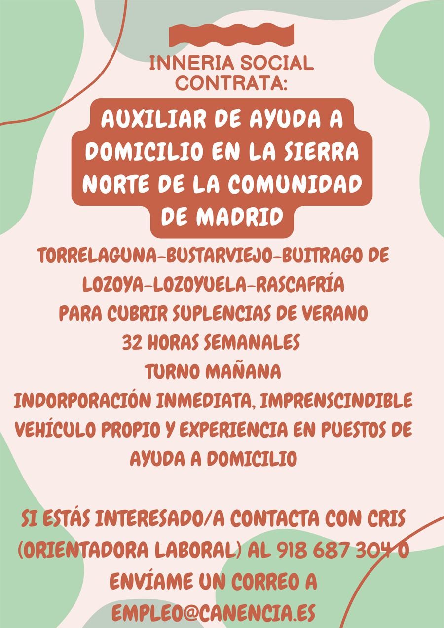 Oferta Auxiliar de ayuda a domicilio