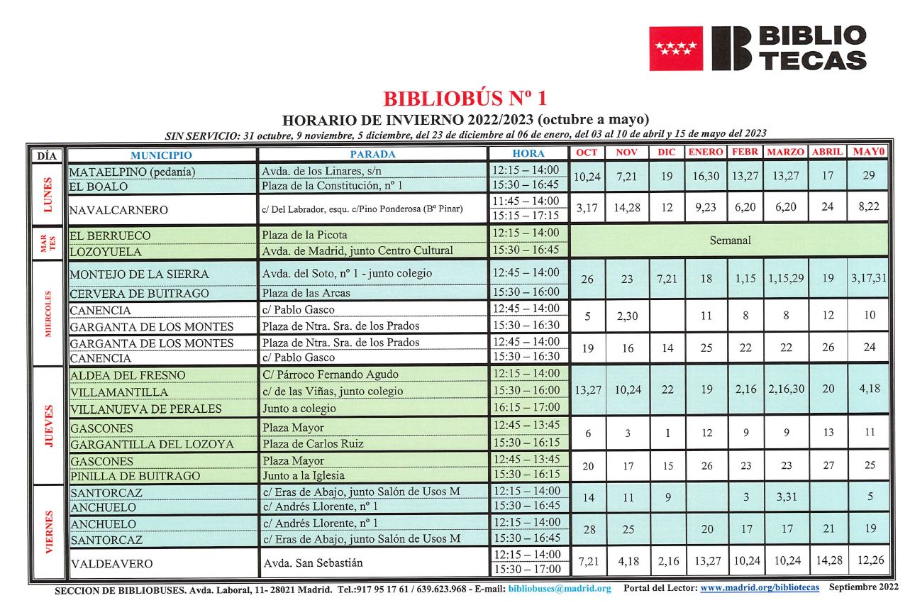 BIBLIOBUS OCT 22 MAY 23