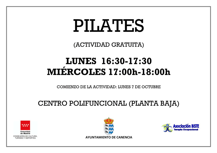 Cartel PILATES ADULTOS 2019