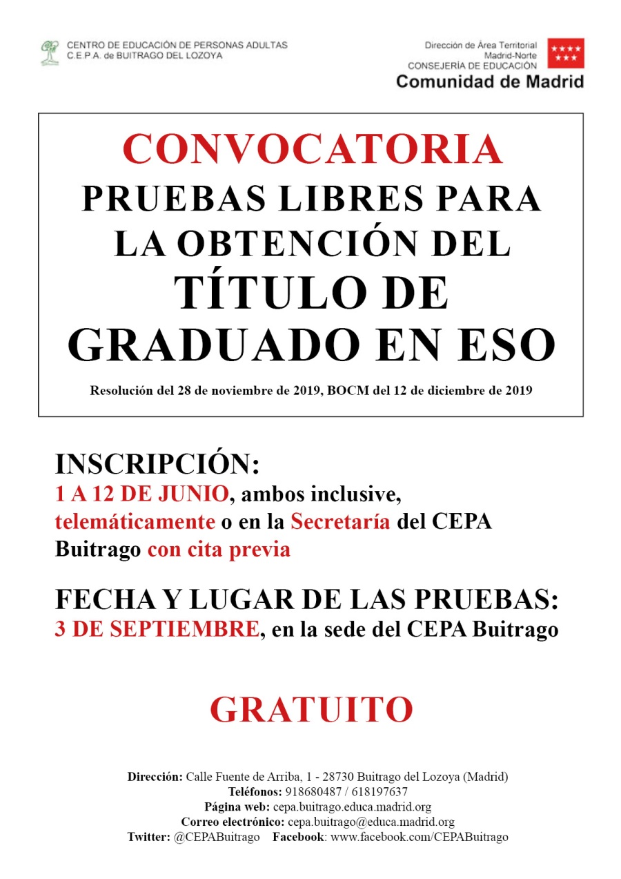 cartel pruebas libres ESO