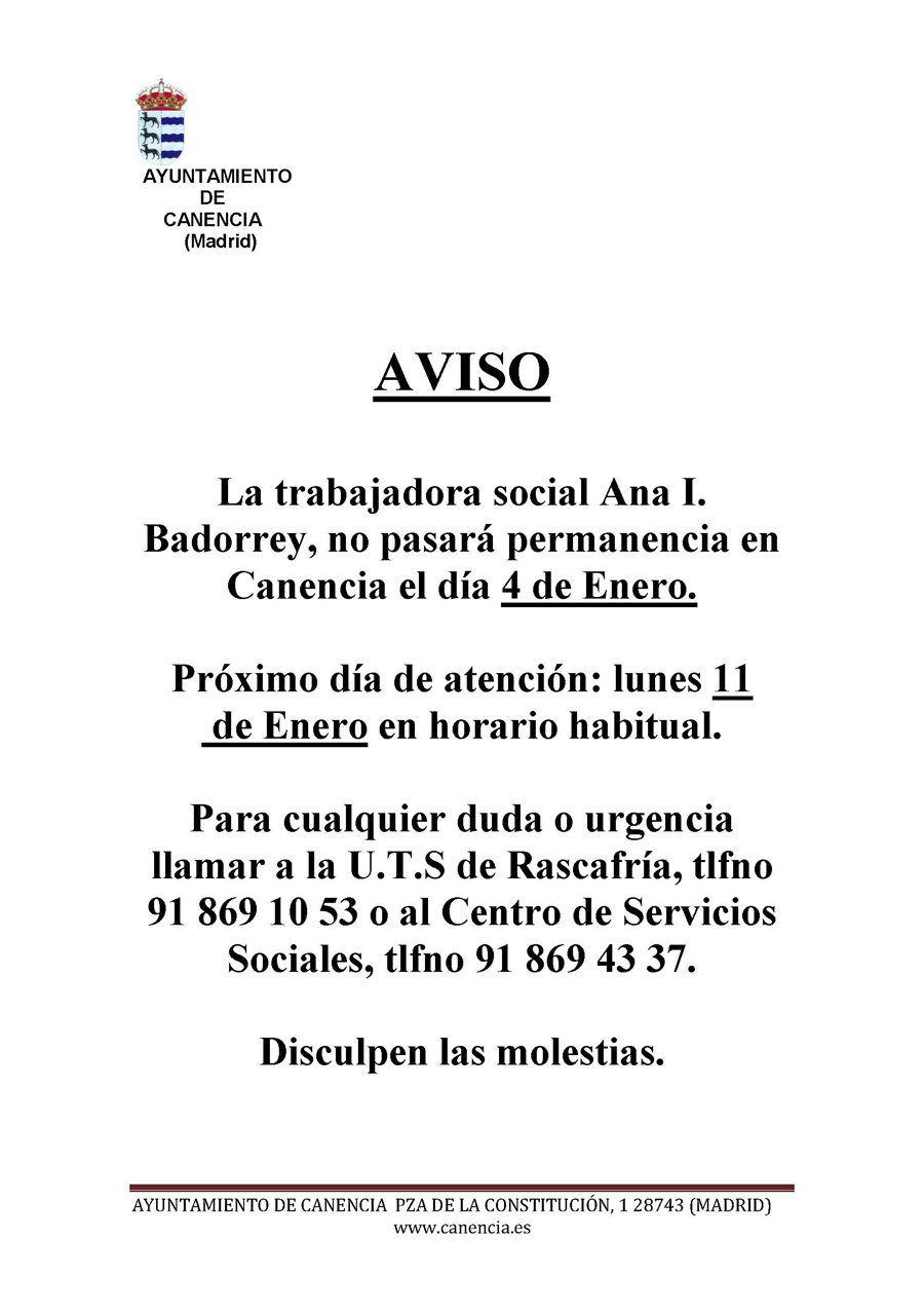 AVISO TRABAJADORA SOCIAL