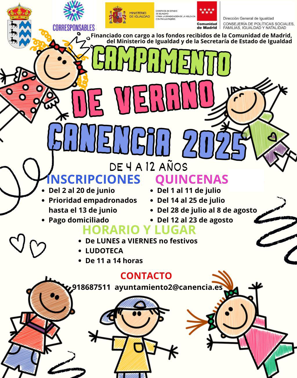Cartel campamento de verano 2025